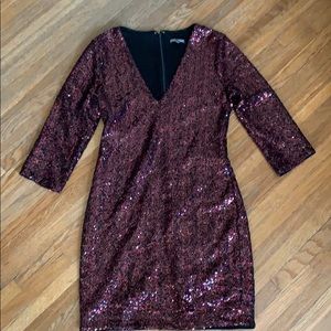 Red Sequined Party Dress